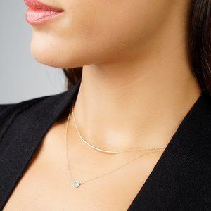 Minimalist necklace  Gold tubular necklace  Dainty necklace  Minimal necklace
